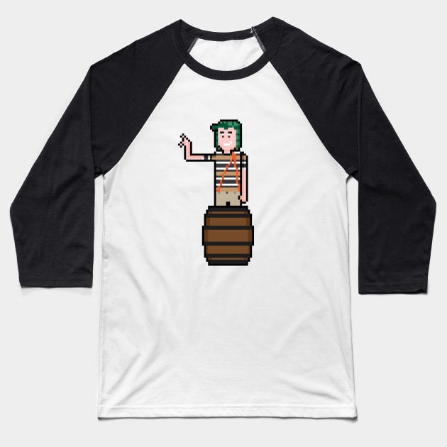 8Bit El Chavo Del Ocho Baseball T-Shirt by L. Marco Miranda